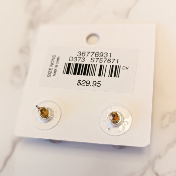 LOFT Tortoiseshell Print Flower Stud Earrings - Picture 5 of 6